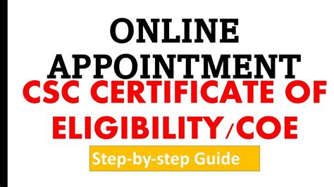 csc certificate of eligibility online appointment